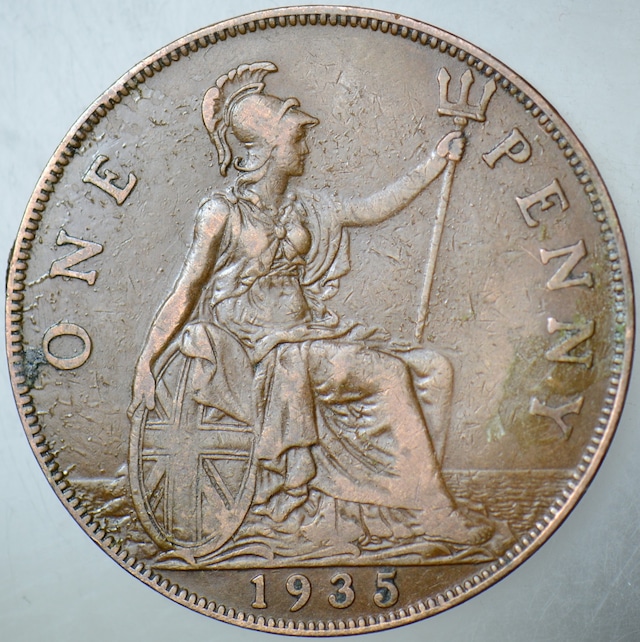 Birleşik Krallık 1 Penny 1935 Kral 5. George Dönemi. 31 Mm. İngiltere.