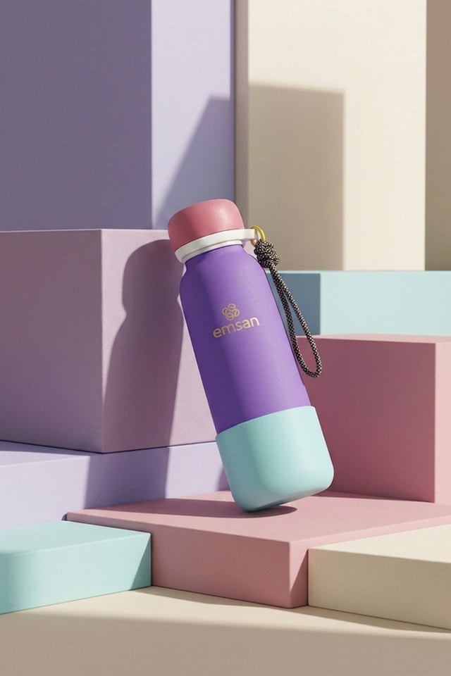 Emsan Thermos Bottle Çelik Sızdırmaz Termos 500 Ml Mor Purple