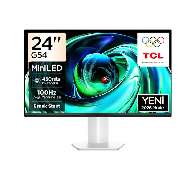 TCL 24G54 Ofis Ve Çalışma Monitörü 24" 100hz Fhd Mini Led Va Panel Ev, Okul Ve İş Ekranı Hdmı+vga, 400 Nits, Göz Koruma