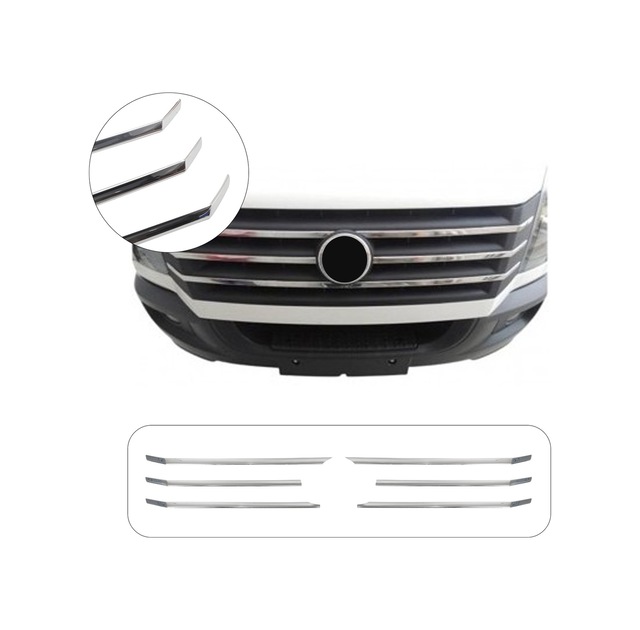 Volkswagen Crafter Uyumlu 2012-2017 Krom Ön Panjur 6 Parça Paslanmaz Çelik