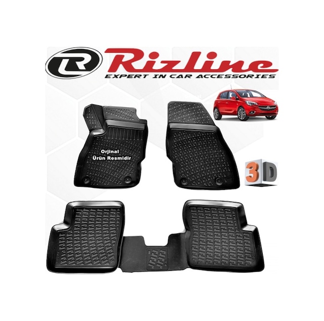Rizline Opel Corsa E 3D Paspas Havuzlu 2015 - 2019 Arası Siyah