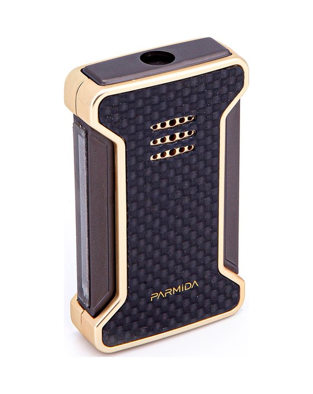 Tek Torch Pürmüz Karbon Desenli Gold Puro Çakmağı - Tr7265