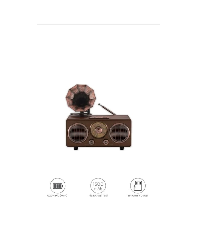 Nostaljik Bluetooth Hoparlör Retro Radyo Kablosuz Speaker Tf Kart Fm/am/sw