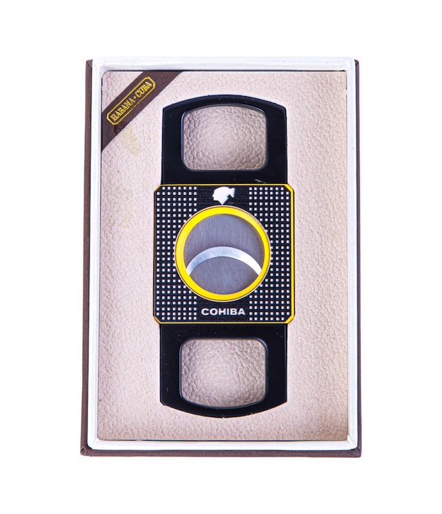 Cohiba Özel Üretim Sarı Siyah Metal Puro Makası Kesici - Tr8292