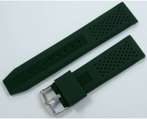 Lacost Model Saat Kordonu Haki Yeşil 20Mm Silikon Kordon