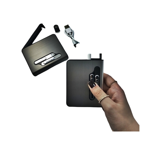 Usb Şarjlı Kısa Sigara Çıkaran Çakmaklı Tabaka