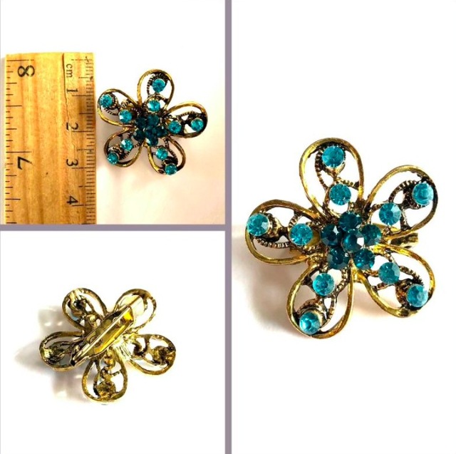 Omeniv Klasik Viktoryen Vintage Tarz Floral Broş İğne Kristal Teşhir Ürün