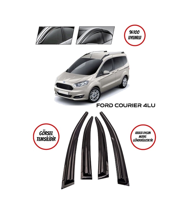 Ford Courier Cam Rüzgarlığı 4lü Takım