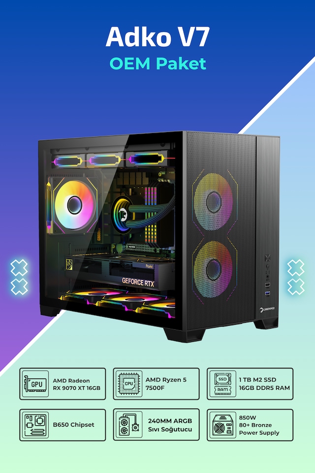 IH ADKO V7 Ryzen 5 7500F RX 9070 XT 16GB RAM 1TB SSD