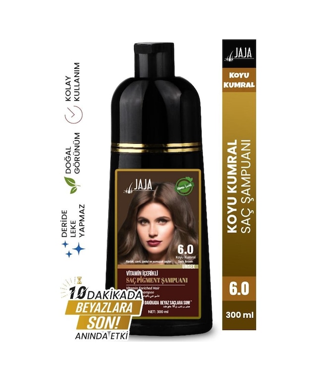 Jaja Vitamin İçerikli Saç Pigment Şampuanı Unisex 300 Ml 6.0 Koyu Kumral Tüm Saçlar