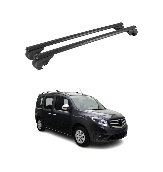 Mercedes Citan W415 2012-2021 Arası Uyumlu Port Bagaj Taşıyıcı Ara Atkı Alüminyum Siyah 2 Parça