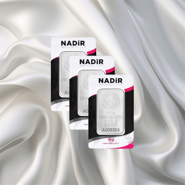 Leva Gold 50 Gr Nadir Gümüş Külçe 3 Adet