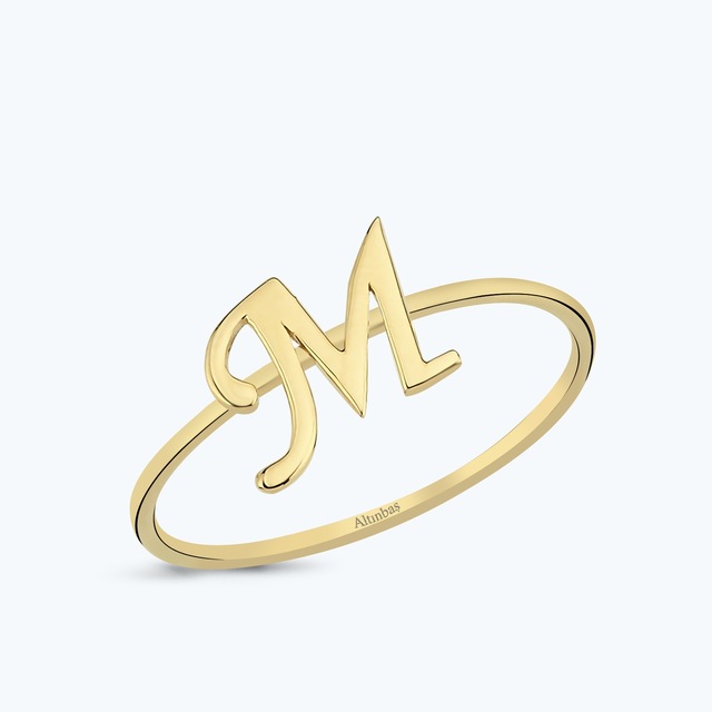 Altınbaş Altın M Harfi Yüzük Myzıntgk01-25295 Çok Renkli