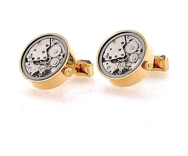 Omark Cotton Watch Gold Saat Mekanizmalı Kol Düğmesi Abgwy364