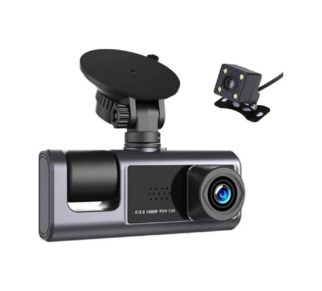 H309 Full Hd 1080p Üç Kameralı Araç Içi Kamera Araba Güvenlik Kamerası Gece Görüşü Ön Geri İç Ir Led Sku: Zeus8690010115607