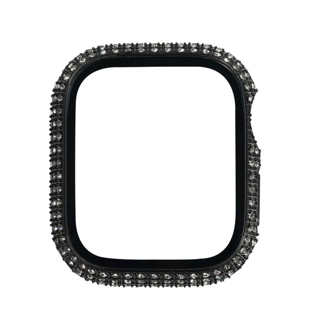 Watch 7 45mm Ogaa Watch Gard 24 Kenarları Taşlı Sert Pc Kasa Ve Ekran Koruyucu - Siyah Diğer