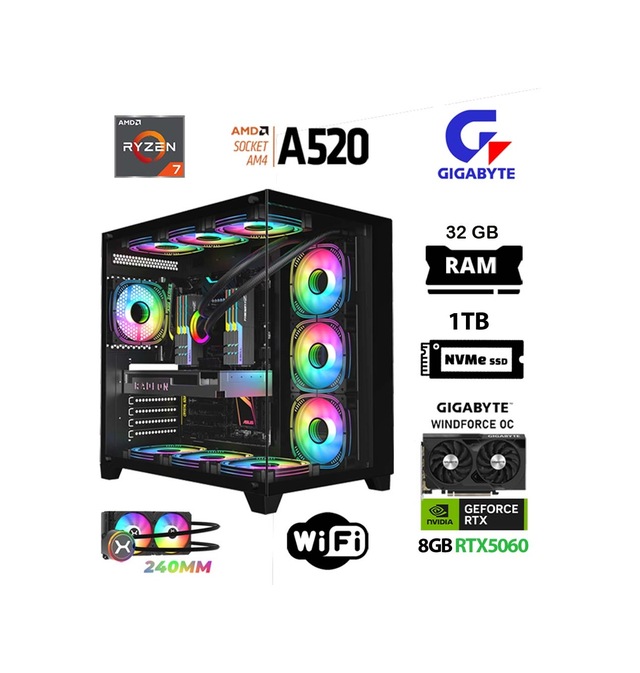 Xaser Giga X50 Ryzen 7 5700X RTX 5060 1TB SSD