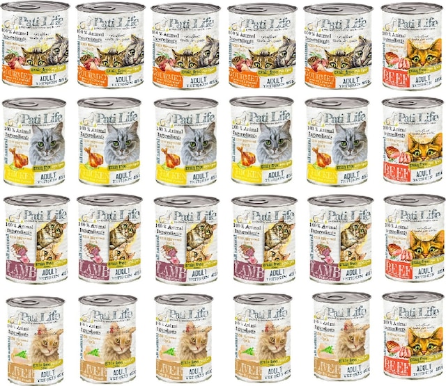 Pati Life Karışık Konserve Kedi Maması 24 x 415 G