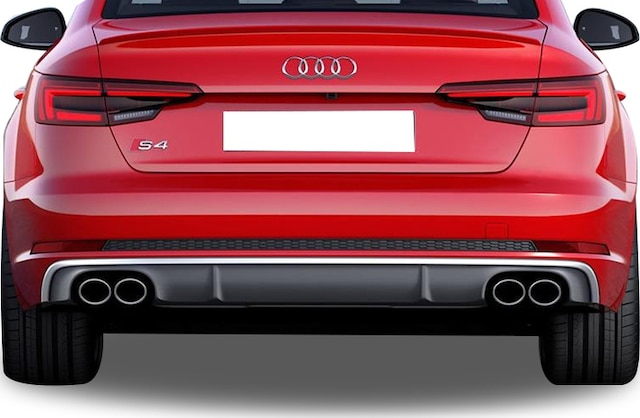 Audi A4 B9 2016 Sonrası 4 Çıkışlı S4 Arka Tampon Eki - Difüzör p