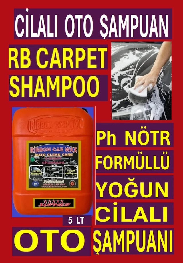 Carpet Shampoo Ph Nötr Formüllü Cilalı Oto Şampuanı 5 Kg