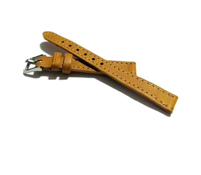 Fado&her Saate Uyumlu Hakiki Deri Bayan Saat Kordonu Sarı 12 Mm 442 Sarı