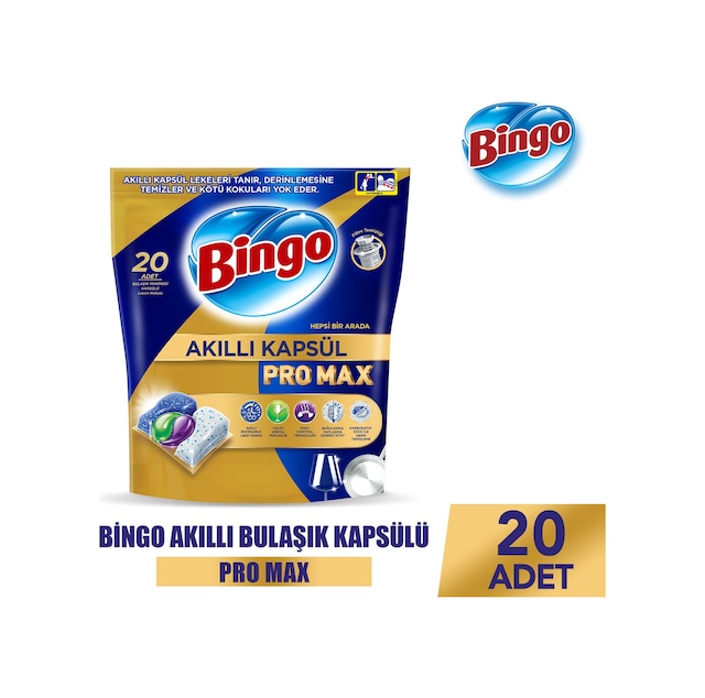 Bingo Akıllı Kapsül Pro Max Bulaşık Makinesi Deterjanı 20 Tablet