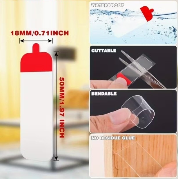 60 Parça Kolay Açılır Güçlü Çift Taraflı Bant 18mm 50mm 18mm X 50mm