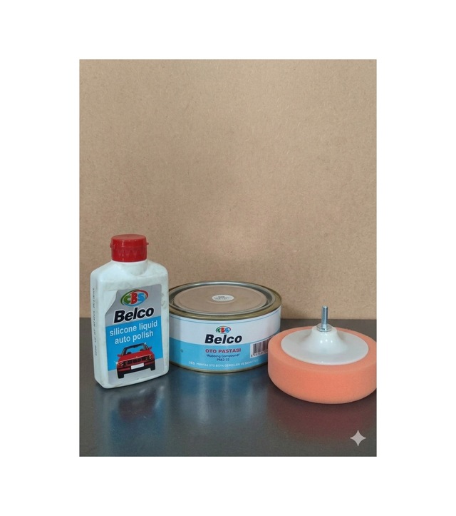 4'lü Set 500 Gr Pasta 250 Ml Cila- Oto Araba Far Parlatma Pasta Cila Ve Polisaj Süngeri Seti