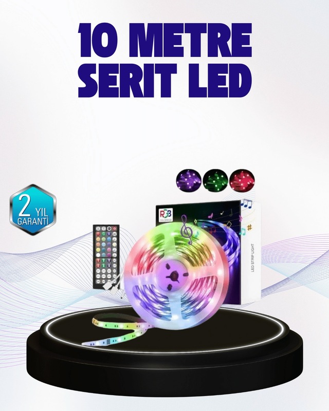 Bluetooth Kontrollü Smart Şerit Led 10m Sese Duyarlı Rgb Aydınlat