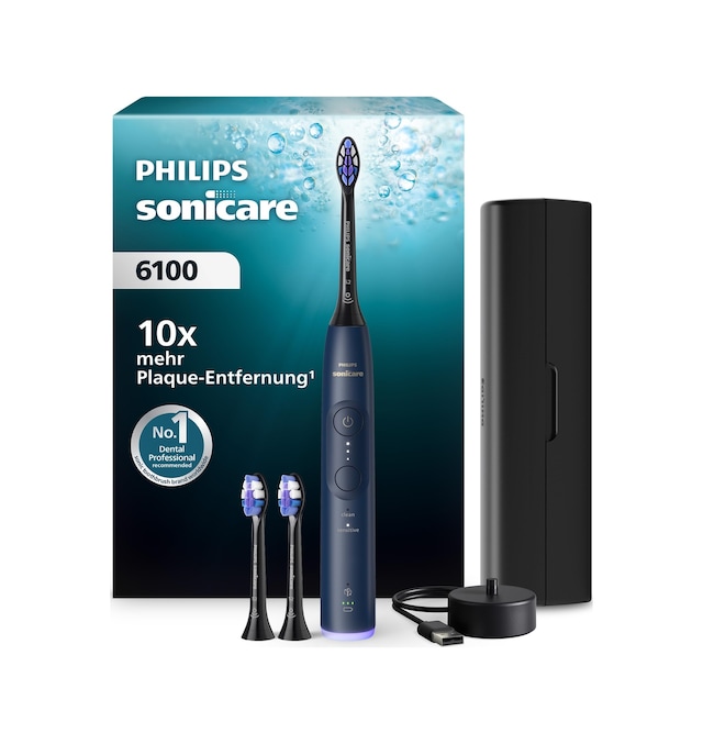Philips Sonicare Series 6100 Elektrikli Diş Fırçası - Yeni Nesil Teknoloji, Basınç Sensörü, 6 Fırçalama Ayarı, Smartimer, Brushpacer, 21 Günlük Çalışma Süresi, Seyahat Çantası, Lacivert, Hx7403/07
