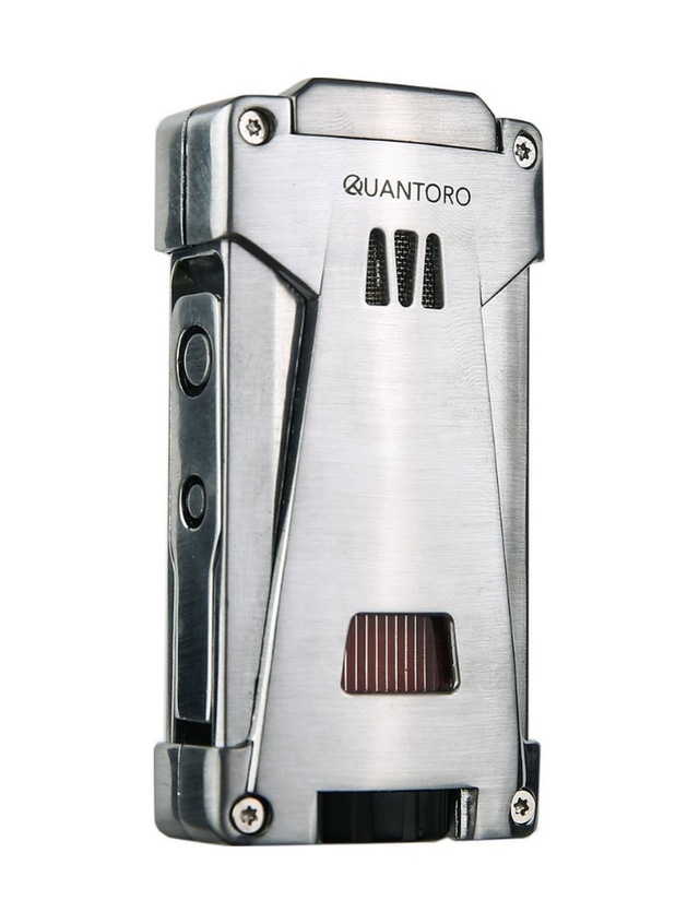 Quantoro 3 Torch Pürmüz Gümüş Metal Puro Çakmağı - Trz1047