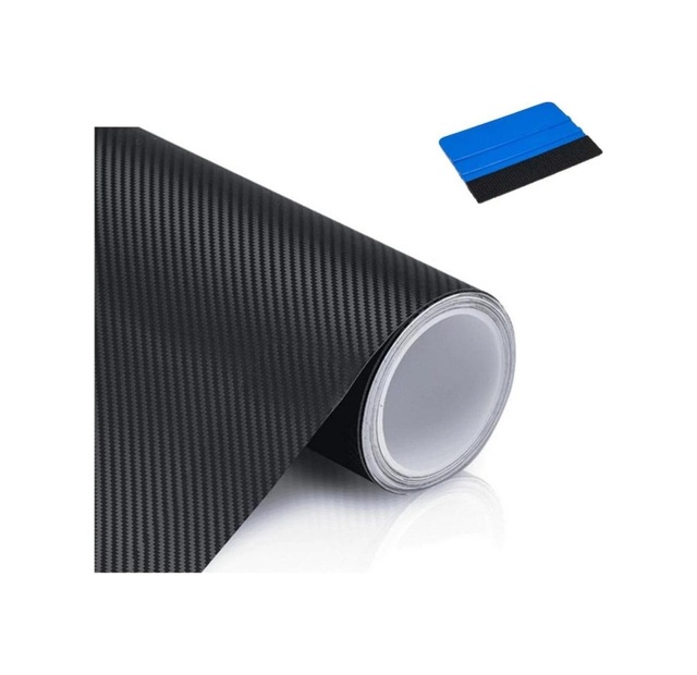 Hava Kanallı Siyah Karbon Kaplama Folyosu 152 Cm X 50 Cm + Keçeli Ragle