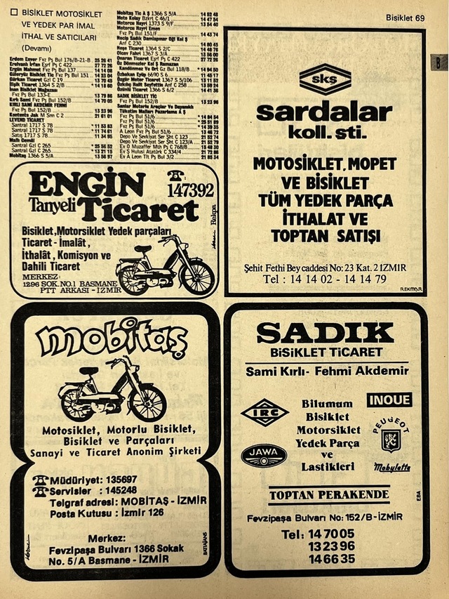 İzmir 1982-1983 Meslek Reklam İlanı Efemera S69 Teşhir Ürün
