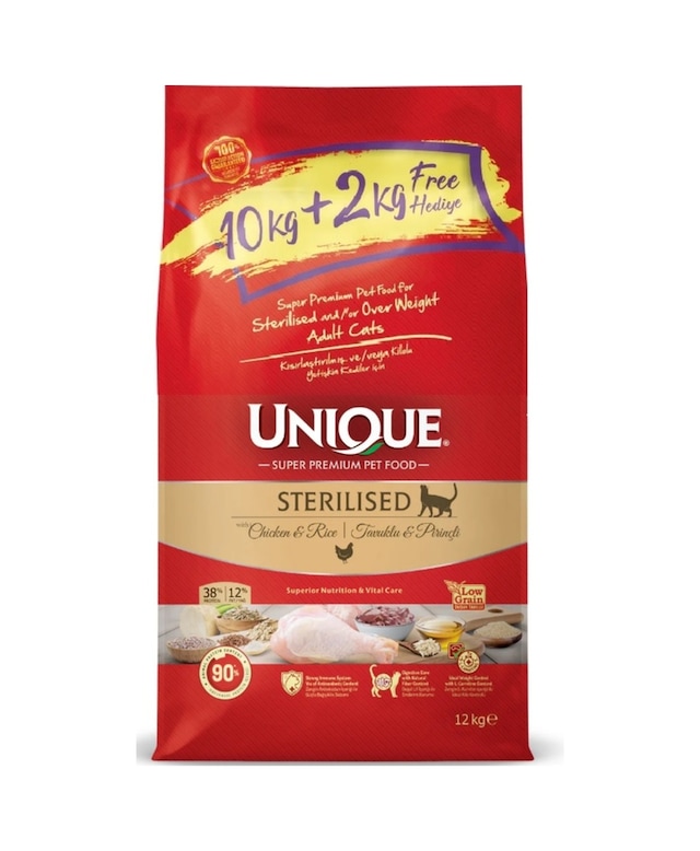 Unique Sterilised Chicken 10+2 Kg Tavuklu Kısır Kedi Maması