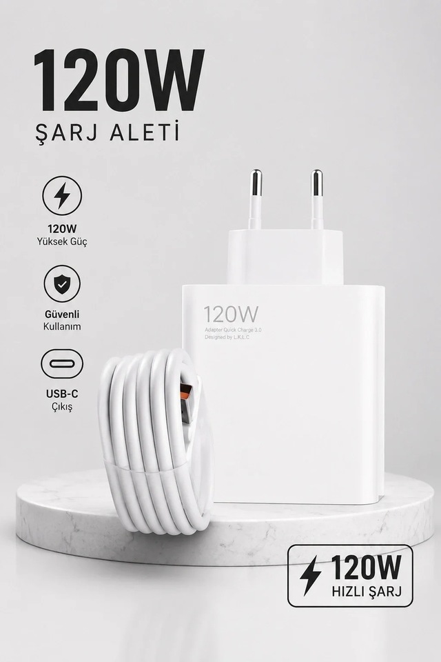 Ers Turbo Hızlı Şarj Destekli 120w Usb-c Şarj Seti