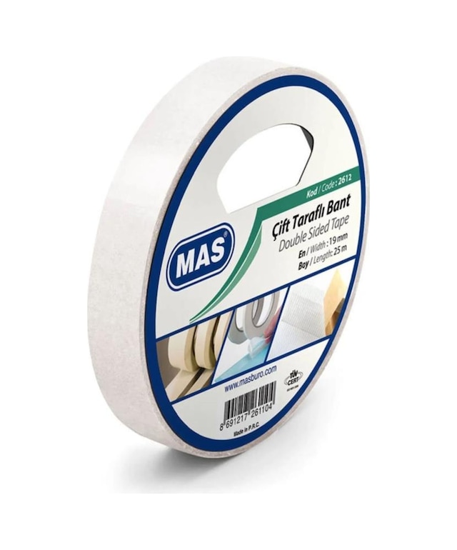 Mas 2612 Çift Taraflı Bant 19 Mm x 25 M