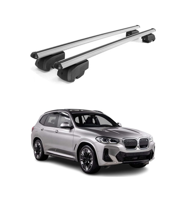 Bmw İx3 G08 2020-2025 Arası Uyumlu Port Bagaj Taşıyıcı Ara Atkı Alüminyum Gümüş 2 Parça