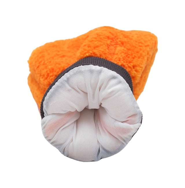 Welsoft Oto Yıkama Eldiveni Astarlı Araç Temizleme Mikrofiber Araba Cila Eldiveni Turuncu