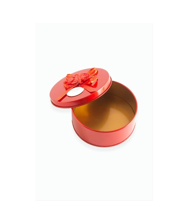 Yuvarlak Boş Kırmızı Metal Kutu 9 Cm
