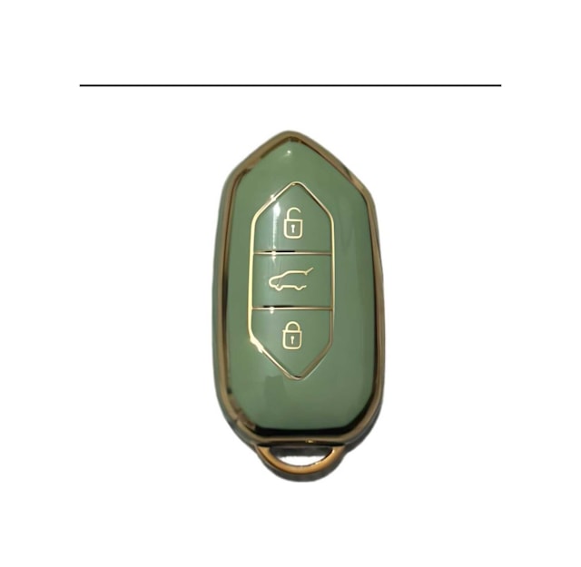 Gma Keys Togg T10x T10f 3 Tuşlu Smart Nano Koruma Anahtar Kılıfı Yeşil Gold Renk Yüksek Kalite