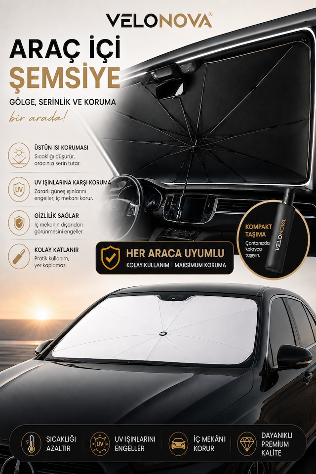 Tüm Araçlar Için Araba Ön Cam Güneşlik Katlanabilir Güneşlik Şemsiye Ön Cam Gölgelik Esnek 140 X 80
