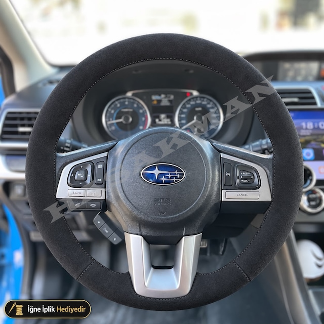 Subaru Outback Dikme Direksiyon Kılıfı Alcantara Süet Monza Black Bs Premium 2015-2019 Siyah