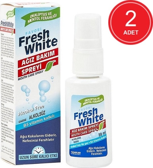 Fresh White Koku Giderici ve Önleyici Ağız Bakım Spreyi 2 x 30 ML