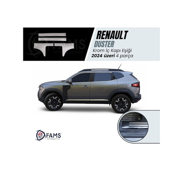 Renault Duster 2024 Üzeri Krom İç Kapı Eşiği 4 Kapı P.çelik