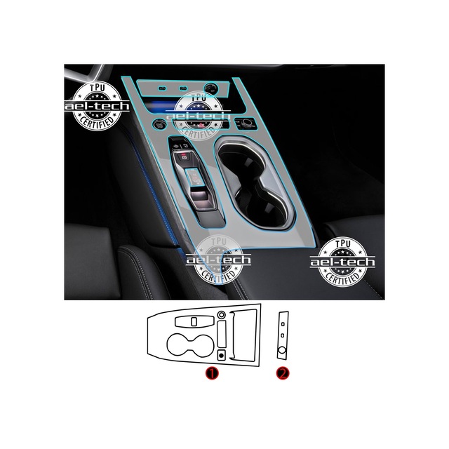 Audi A6 Uyumlu Vites Etrafı Piano Black Konsol Tpu Koruyucu 2li Set 2025-2026 Şefaf