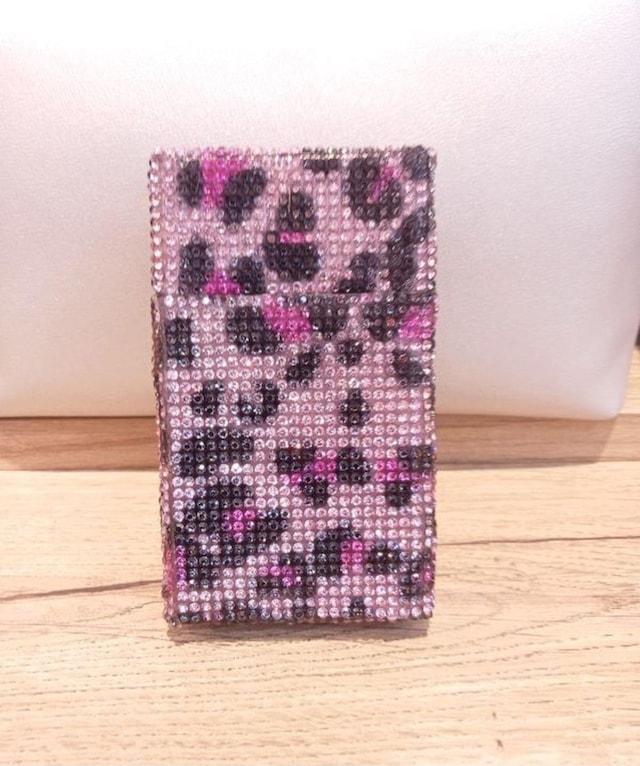 Nesgıft Pembe Leopar Swarovski Taşlı Kalın Sigara Kutusu