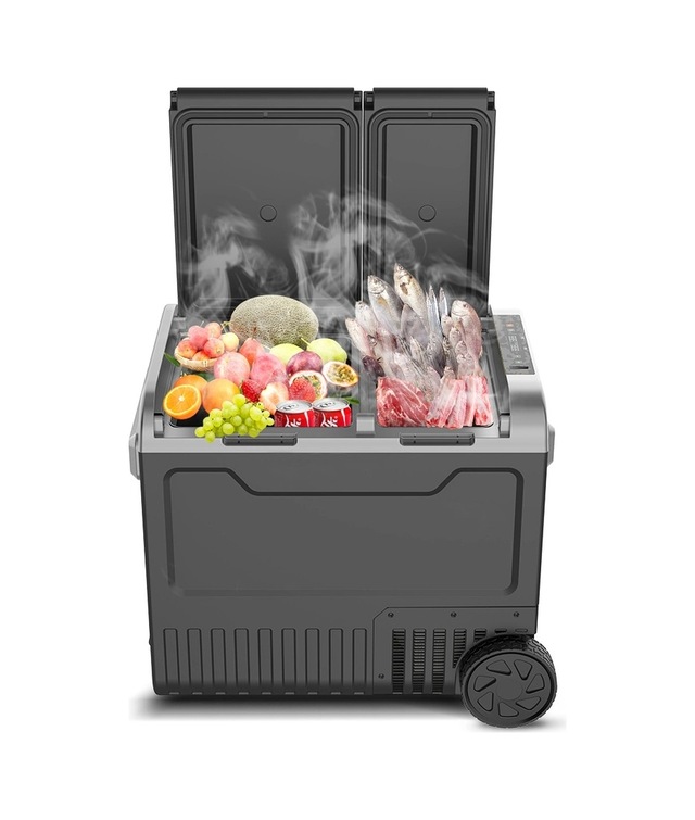 Araç Buzdolabı 45 Litre Çift Bölmeli 12v - 24v Ve 220v İle Çalışabilir