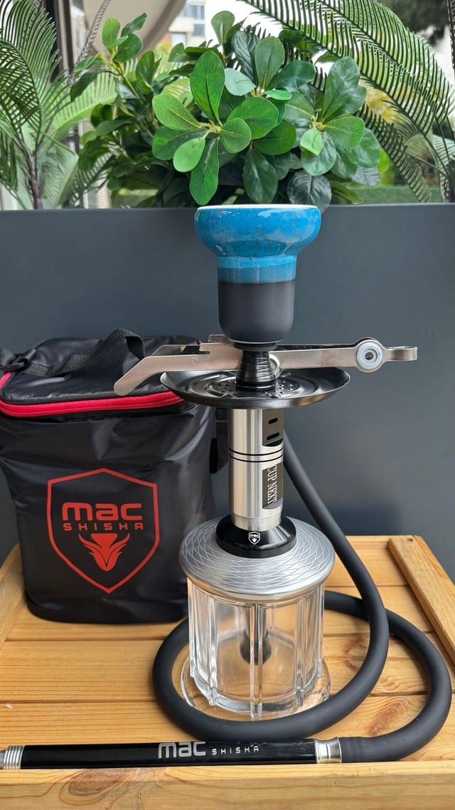 Mac Shisha Cup Next Çantalı Mini Boy Nargile Takımı Silver Lüle Dahil