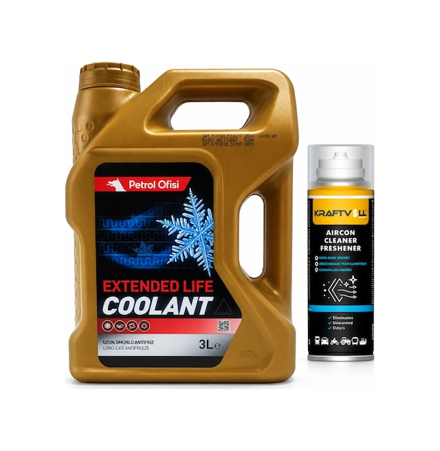 Petrol Ofisi Antifriz Extendet Life Coolant Organik 3 Litre + Klima Bombası 200 Ml