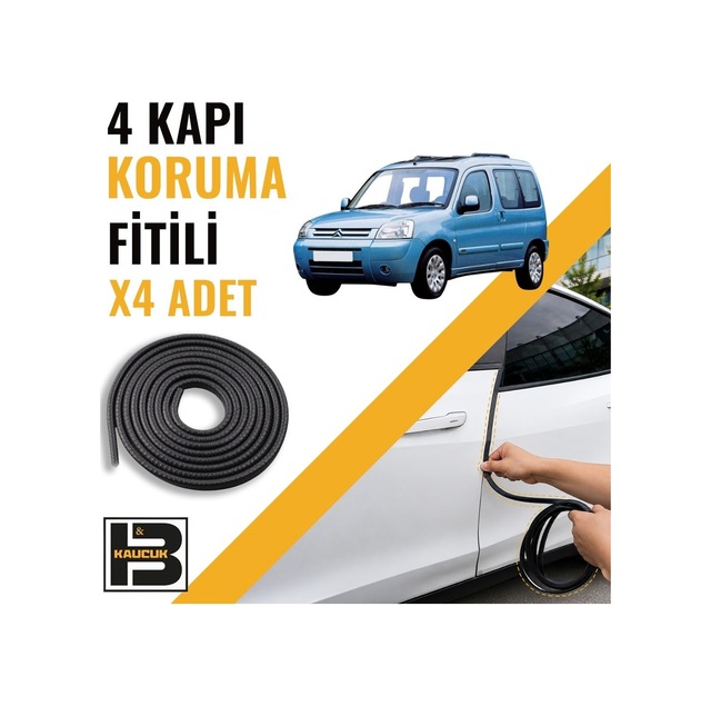 Citroen Berlingo 1996-2007 Kapı Koruma Fitili-4 Kapı-siyah-bm2442